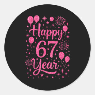 New Year's Eve 2026 Happy 67 Year Gen Z Funny Meme Classic Round Sticker
