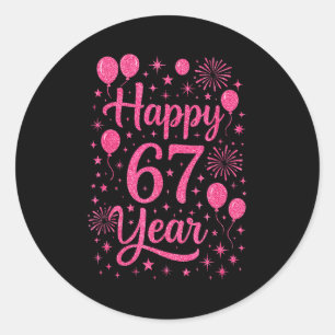 New Year's Eve 2026 Happy 67 Year Gen Z Funny Meme Classic Round Sticker