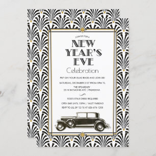 New Year's Eve Art Deco Gatsby invitation