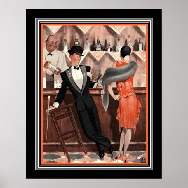 "New Years Eve" Art Deco Print by George Leonnec (Front)