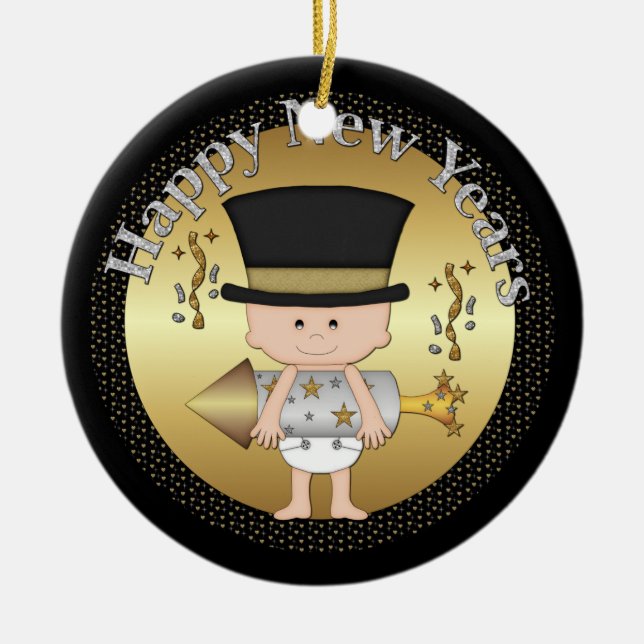 New Years Eve baby ornament add date (Front)
