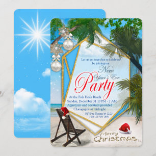 New-Years Eve Beach Party Invitation