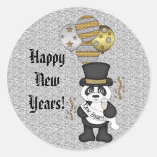 New Years Eve Bear sticker