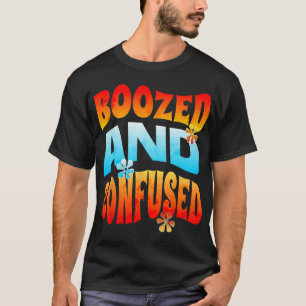 New Years Eve Boozed And Confused Retro 2025 Adult T-Shirt