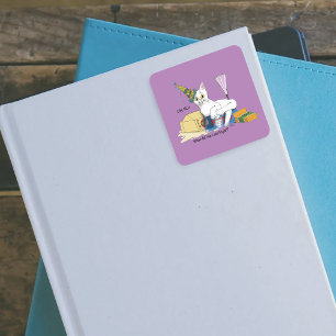 New Years Eve Cat Funny Square Sticker