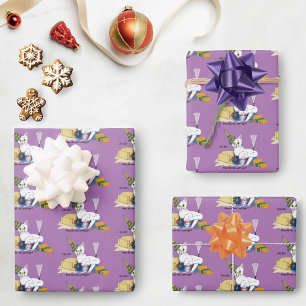 New Years Eve Cat Funny Wrapping Paper Sheet