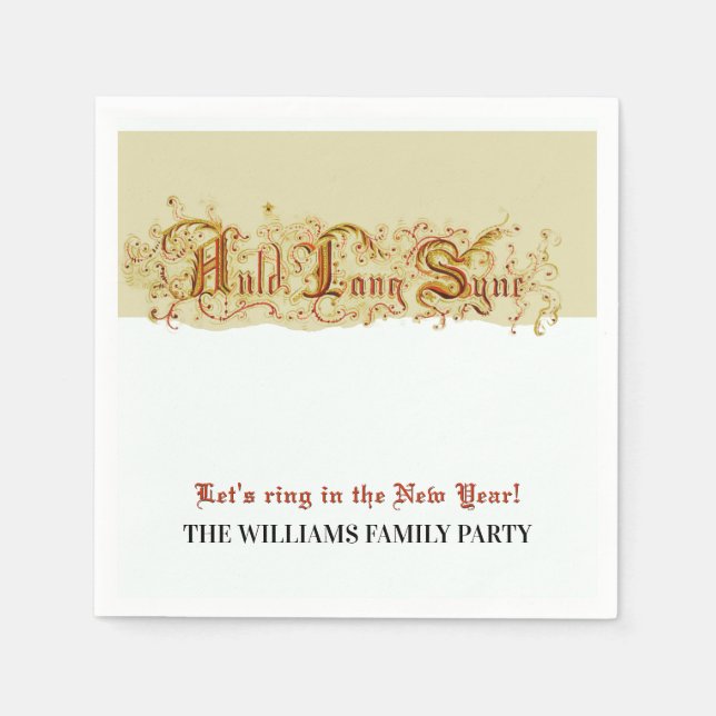 New Year's Eve Celebration Auld Lang Syne Party Napkin (Front)