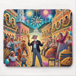 New Year's Eve Celebration El Año Viejo Mouse Mat