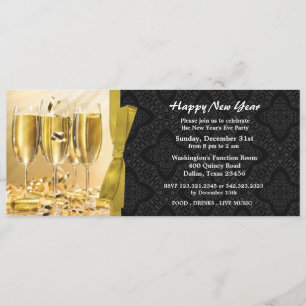 New Year's Eve Celebration Flat Inviation Invitation