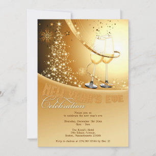 New Year's Eve Celebration Flat Invitation