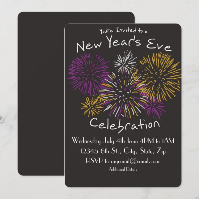 New Year's Eve Celebration Invitation (Front/Back)