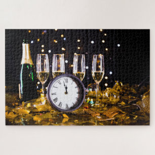 New Year's Eve celebration SlipperyJoe's champagne Jigsaw Puzzle