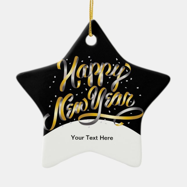 New Year's Eve Celebrations Ceramic Tree Decoration (Front)