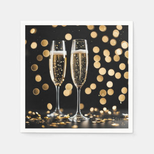 New Year's Eve Champagne Flutes Napkin