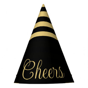 New Year's Eve Cheers Party Gold Party Hat