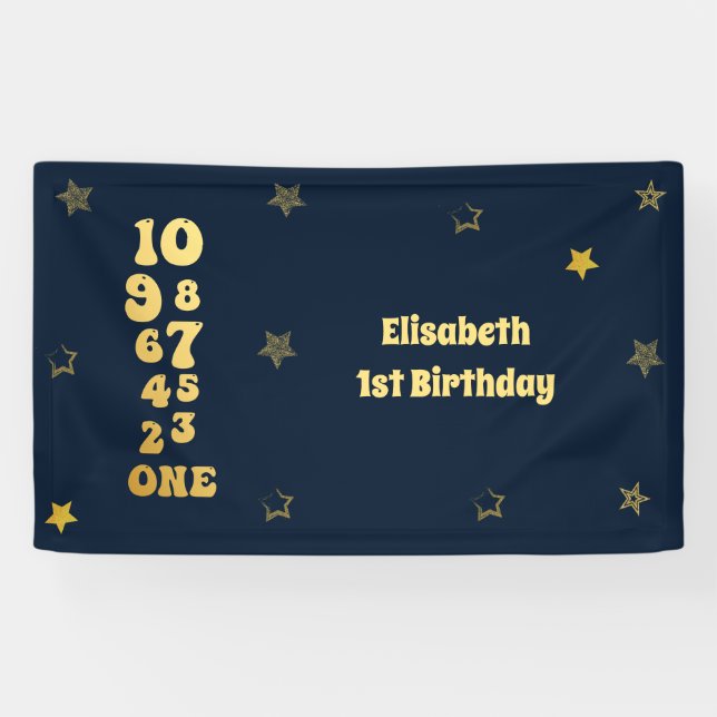 New Years Eve Countdown First Birthday  Banner (Horizontal)