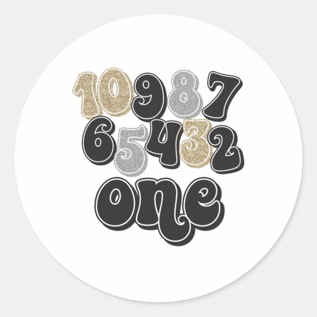 New Years Eve Countdown First Birthday Classic Round Sticker (Front)