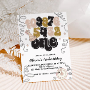 New Years Eve Countdown First Birthday Invitation