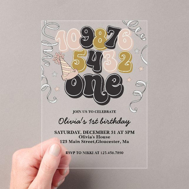 New Years Eve Countdown First Birthday Invitation (Insitu (Handheld))