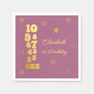 New Years Eve Countdown First Birthday Napkin
