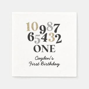 New Years Eve Countdown First Birthday Napkin