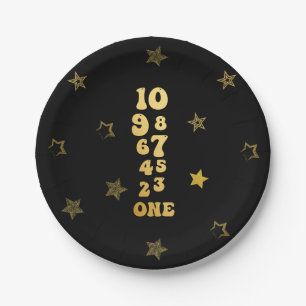 New Years Eve Countdown First Birthday Paper Plate