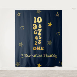New Years Eve Countdown First Birthday Tapestry