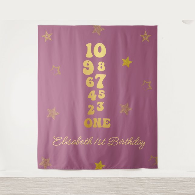 New Years Eve Countdown First Birthday Tapestry (Front)