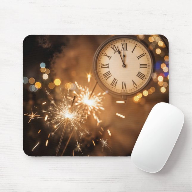 New Years Eve Countdown With Sparklers Mouse Mat (With Mouse)