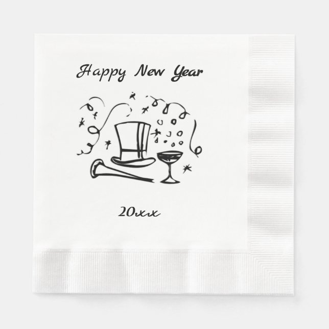 New Years Eve Dated Napkin (Front)