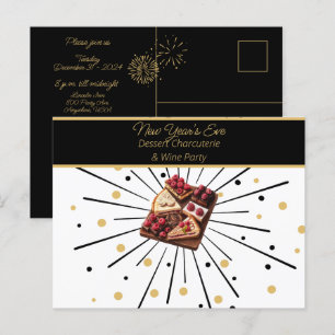 New Year's Eve Dessert Charcuterie & Wine Party Postcard