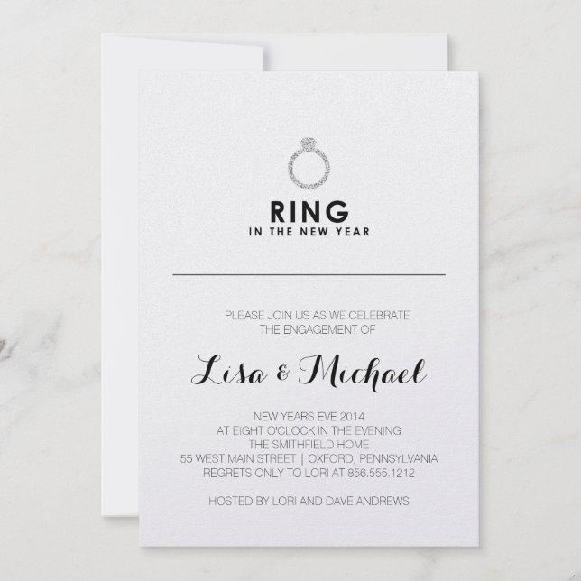 New Years Eve Engagement Party invitation (Front)