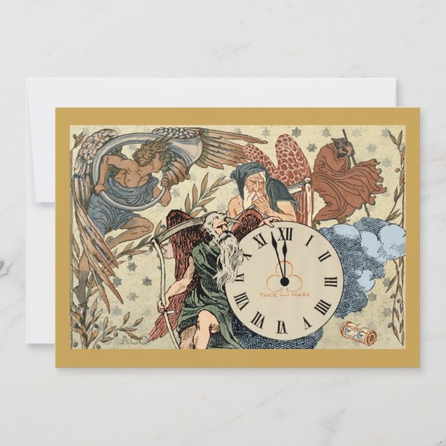 New Year's Eve Father Time Invitation (Front)