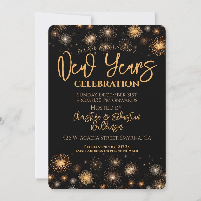 New Years Eve Firework Party Invitation (Front)