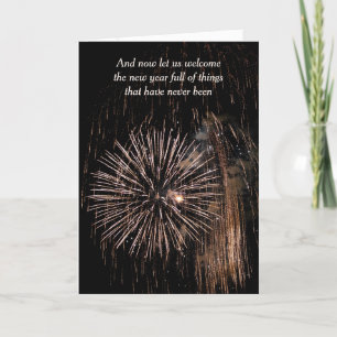 New Year's Eve Fireworks In Black Sky Card