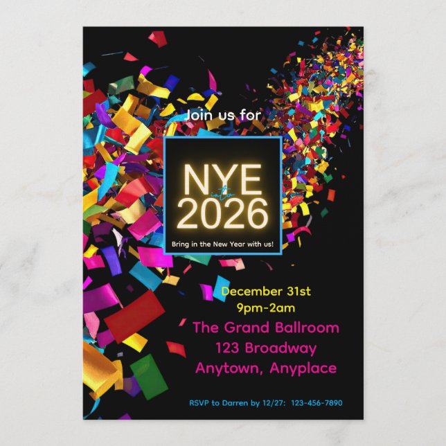 New Years Eve Fun Party Invitation (Front)