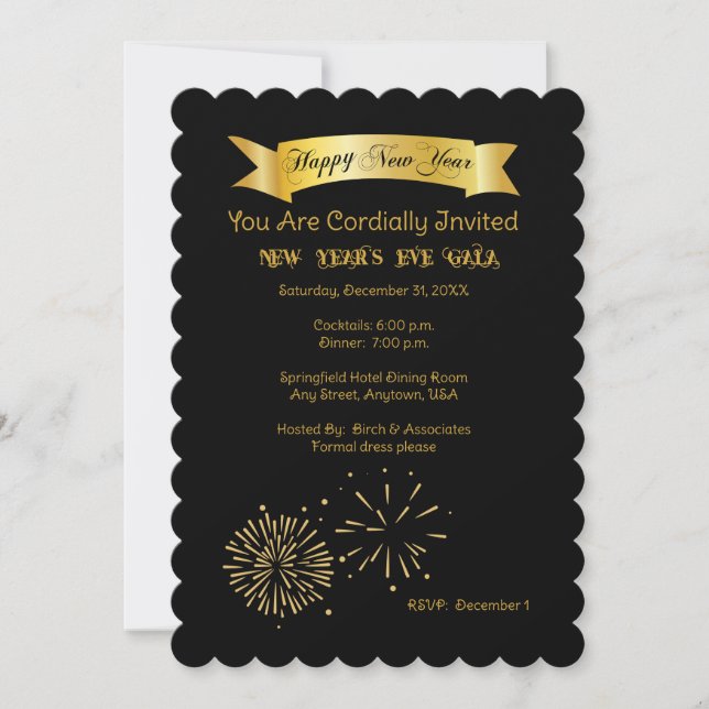 New Year's Eve Gala Invitation (Front)
