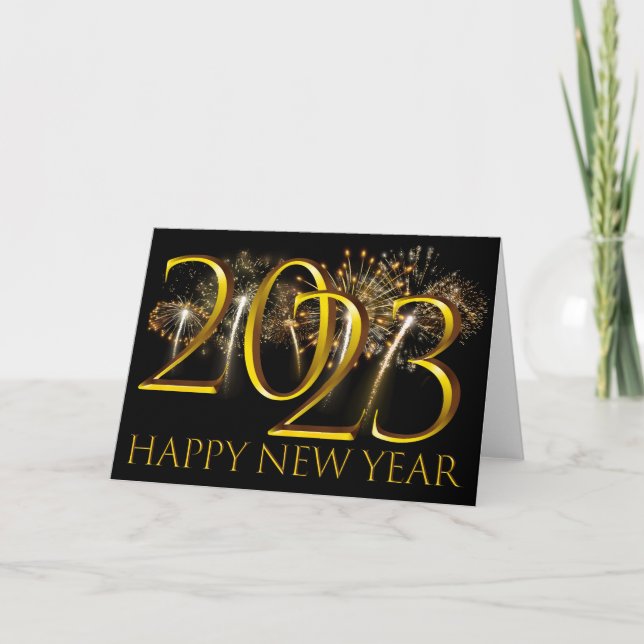 New Years Eve Happy New Year 2023 Gift Fireworks Card (Front)