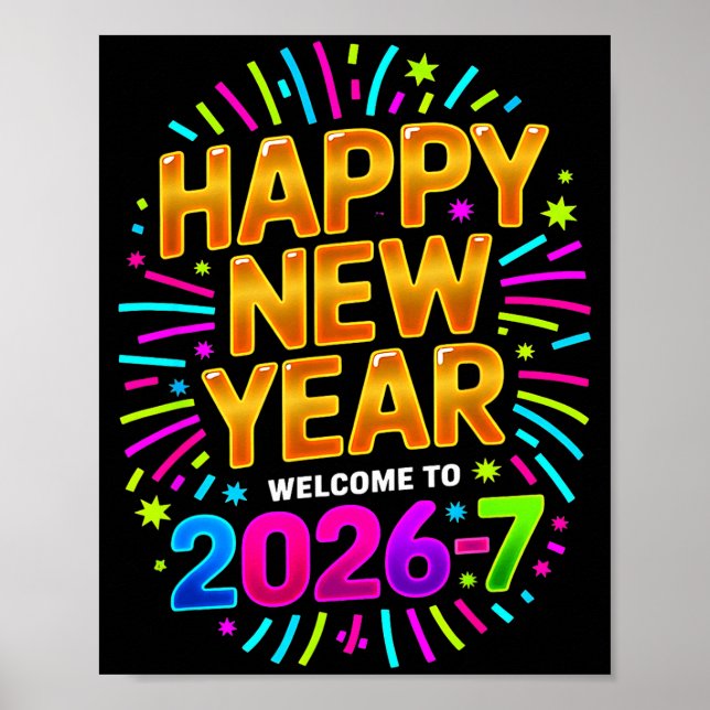 New Year's Eve Happy New Year 2026-7 Funny 67 Kids Poster (Front)