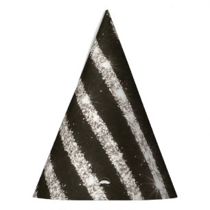 New Year's Eve Hat Black Silver Sparkle Glitter