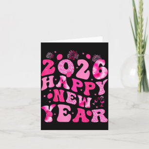 New Year's Eve Hello 2026 Groovy Family Matching C Card