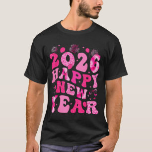 New Year's Eve Hello 2026 Groovy Family Matching C T-Shirt