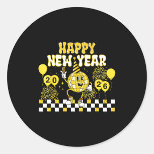 New Year's Eve Hello 2026 Happy New Year 2026 Disc Classic Round Sticker