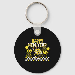 New Year's Eve Hello 2026 Happy New Year 2026 Disc Key Ring