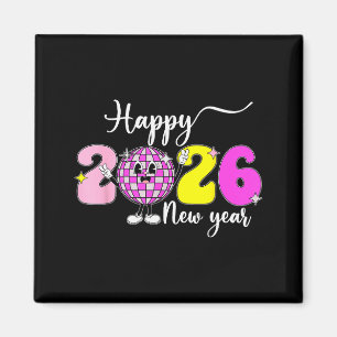 New Year's Eve Hello 2026 Happy New Year 2026 Disc Magnet