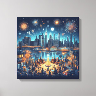New Year's Eve in New York City Canvas Print