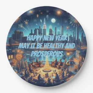 New Year's Eve in New York City Paper Plate