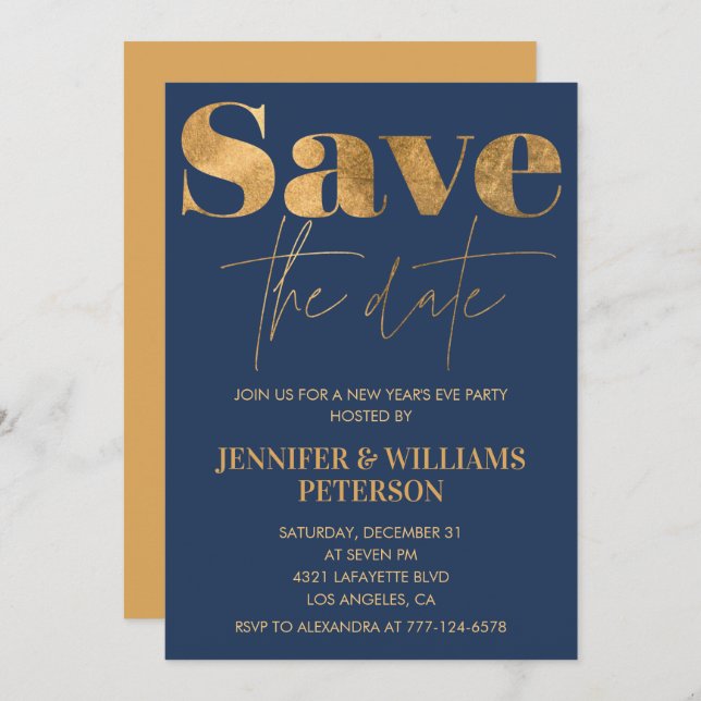 New year's eve invitation Save the date (Front/Back)