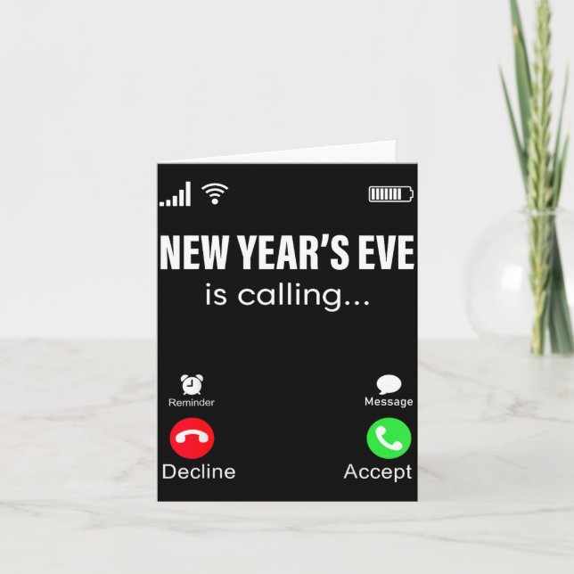 New Years Eve Is Calling Funny Happy New Year 2026 Card (Front)