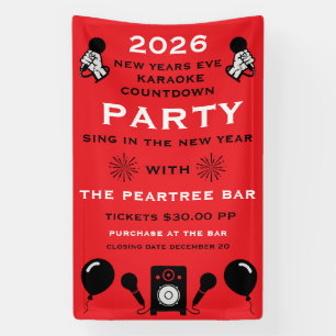 New Years Eve Karaoke Countdown Banner